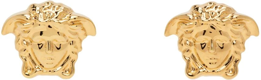 Versace Gold Medusa Head Earrings 1