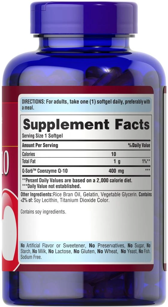 Puritan's Pride Q-Sorb CO Q-10 400 mg, 120 softgels 6