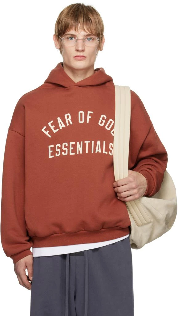 Essentials Red Fleece Hoodie 1