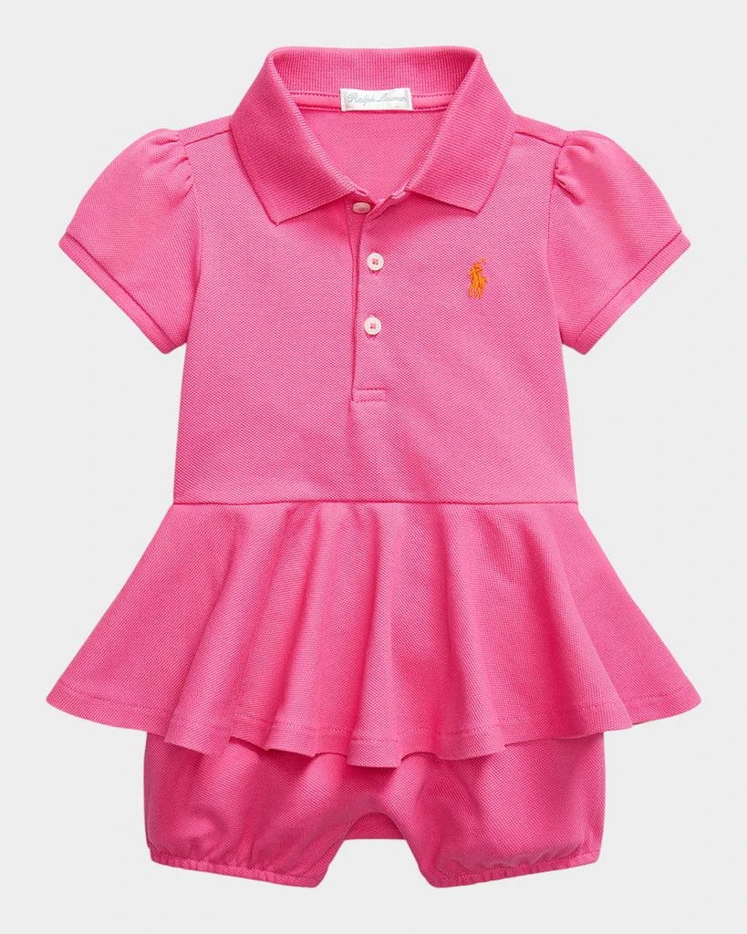 Ralph Lauren 26-1 STRETCH MESH-SS PEPLUM BU-ONE PIECE-SHORTALL 1