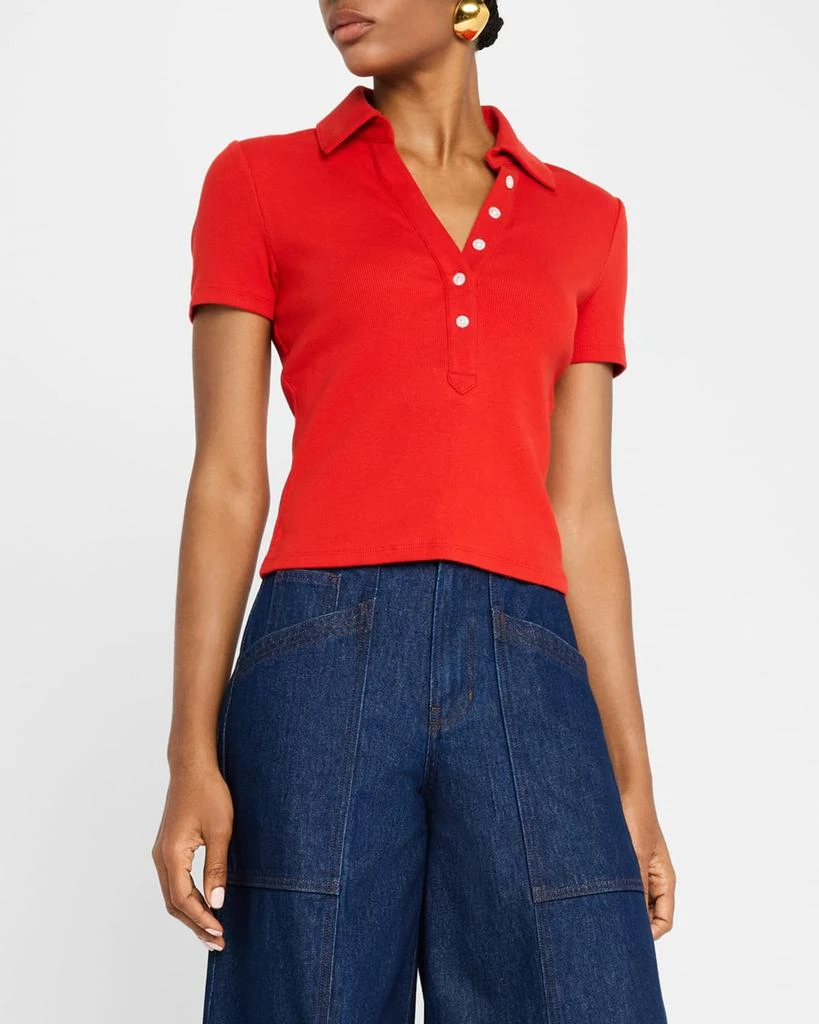 VERONICA BEARD Kearney Short-Sleeve Polo Tee 4