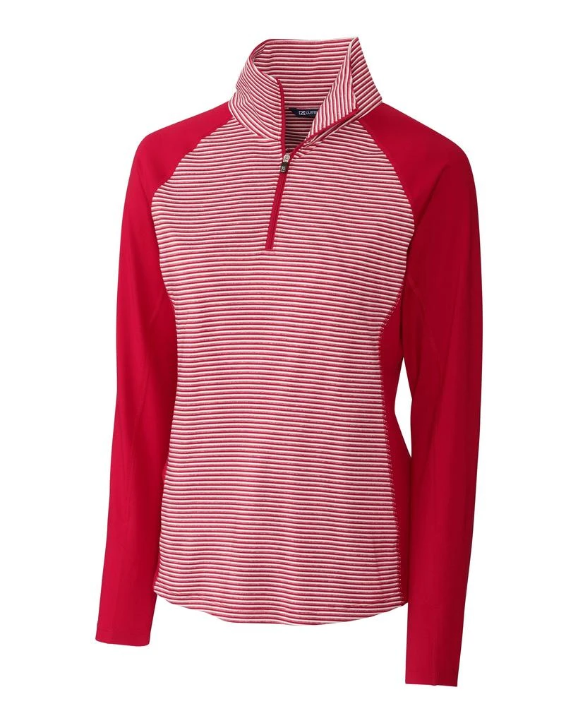 Cutter & Buck Forge Tonal Stripe Stretch Half Zip Womens Top 8