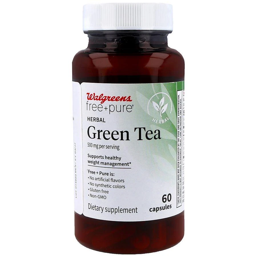 Walgreens Free & Pure Green Tea 500 mg Capsules 1