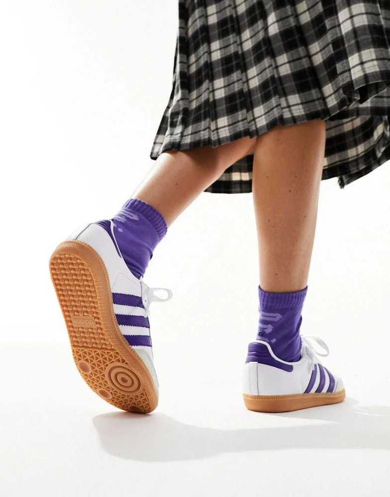 Adidas adidas Originals Samba OG trainers in white and purple 3