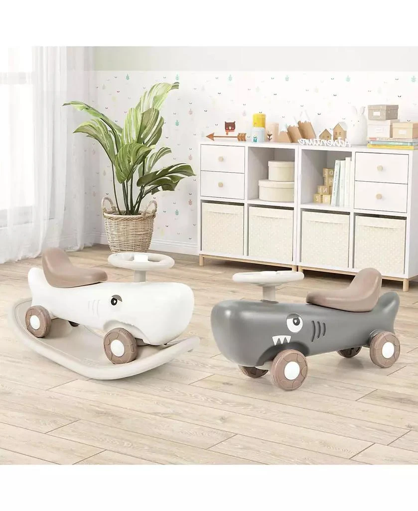 Costway Convertible Rocking Horse & Sliding Car with Detachable Balance Board 3
