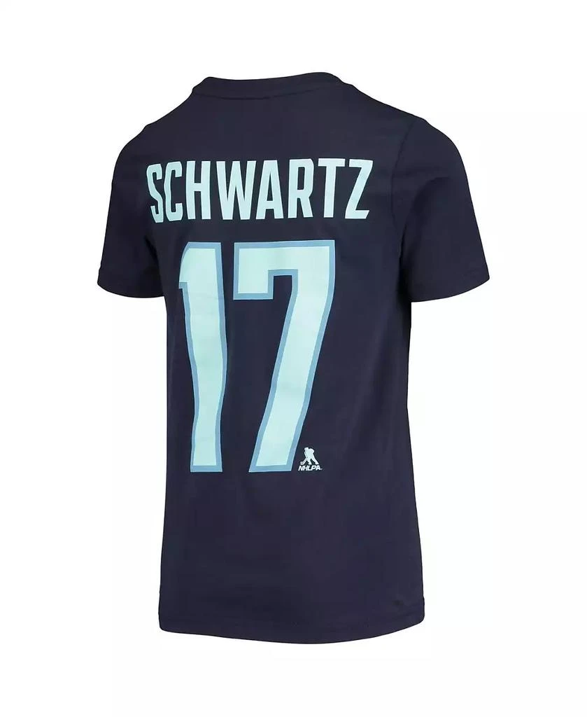 Outerstuff Big Boys Jaden Schwartz Deep Sea Blue Seattle Kraken Name and Number T-shirt 2