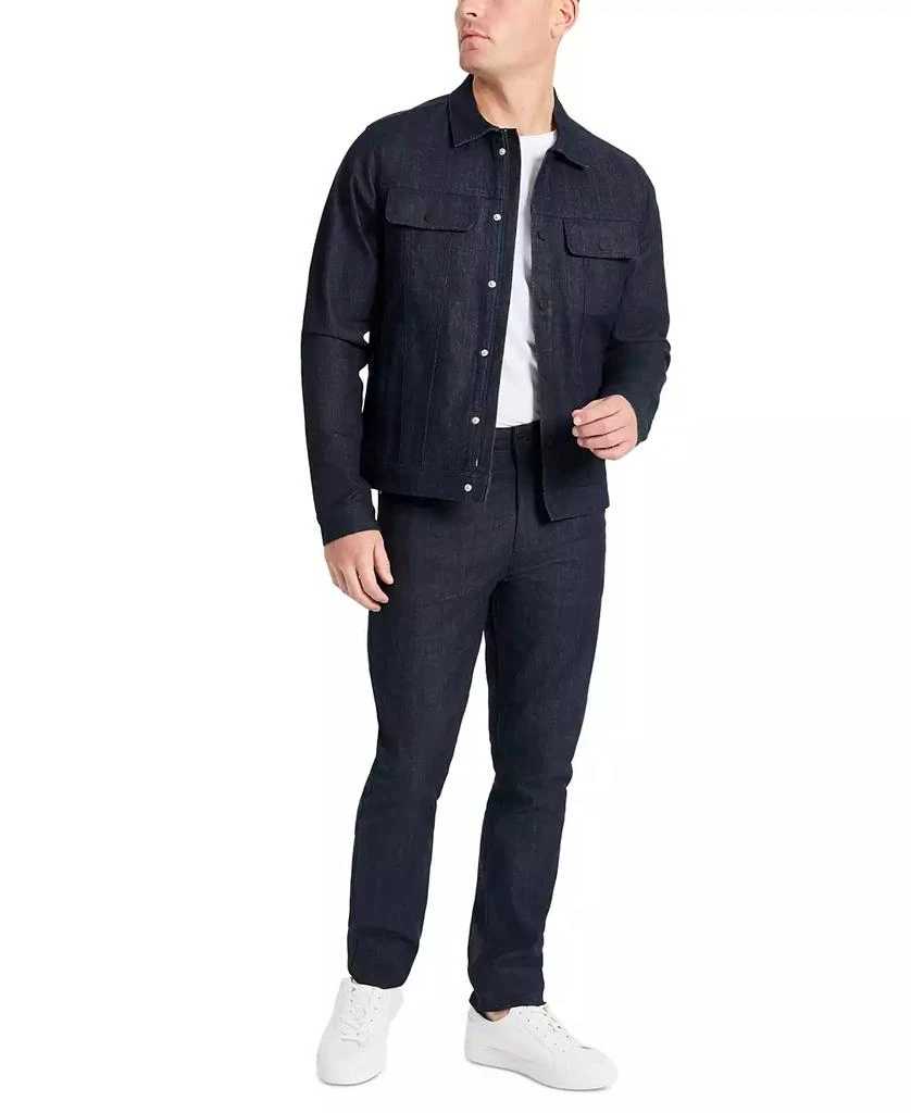 Kenneth Cole Men's Rinsed Denim Snap-Front Trucker Jacket 6