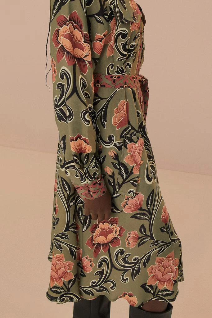 Farm Rio Farm Rio Women's Midi Dress, Arabesque Floral Green 2