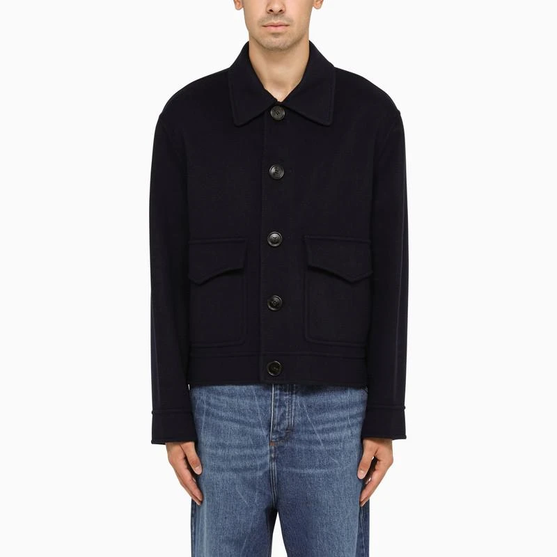 AMI PARIS  MIDNIGHT BLUE WOOL SHORT JACKET 1