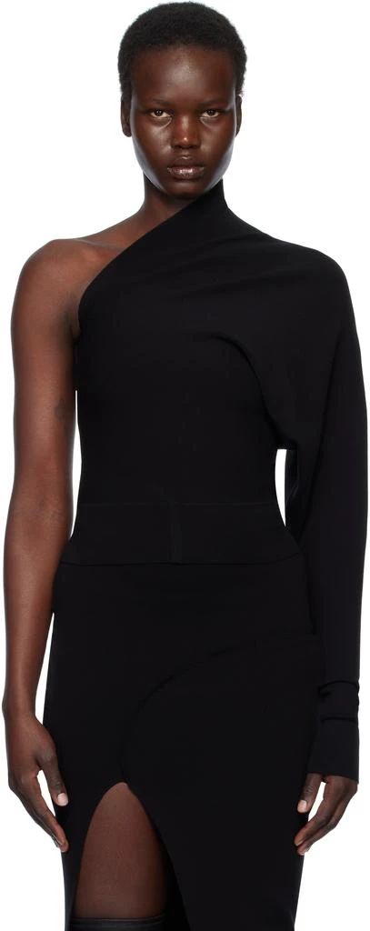 Rick Owens Black Hollywood One Shoulder Top 1
