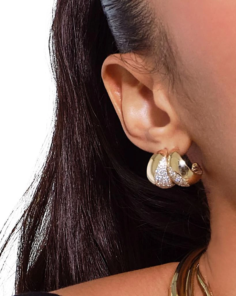 LANA 14K Yellow Gold Diamond Dipped Profusion Bubble Huggie Hoop Earrings 2