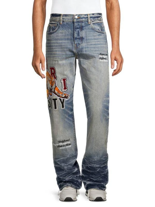 AMIRI Varsity Tiger Five-Pocket Jeans 1