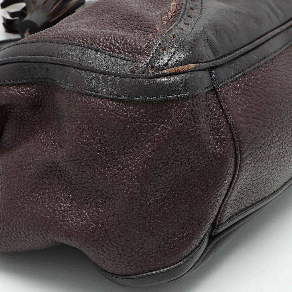 Burberry Burberry Brown/Black Leather Tassel Detail Satchel 19