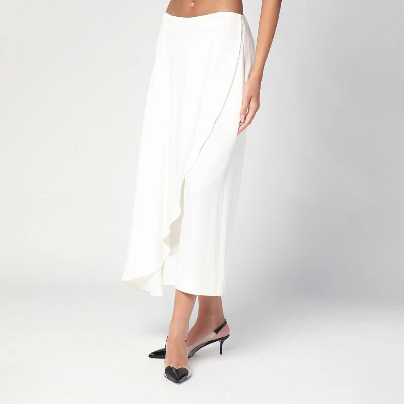 Alaïa White asymmetrical trouser skirt 3
