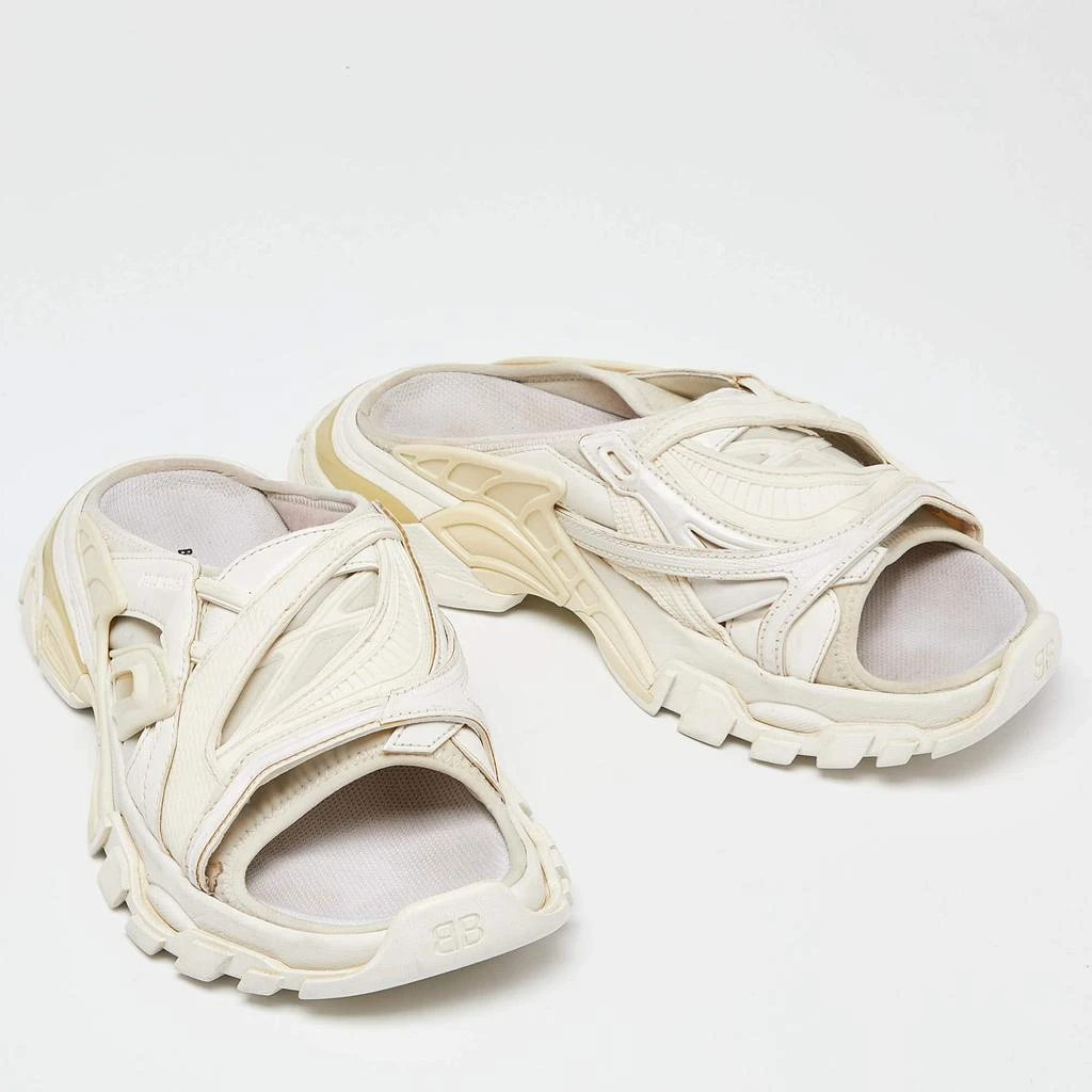 Balenciaga Balenciaga White Rubber and Neoprene Track Flat Slides Size 39 4