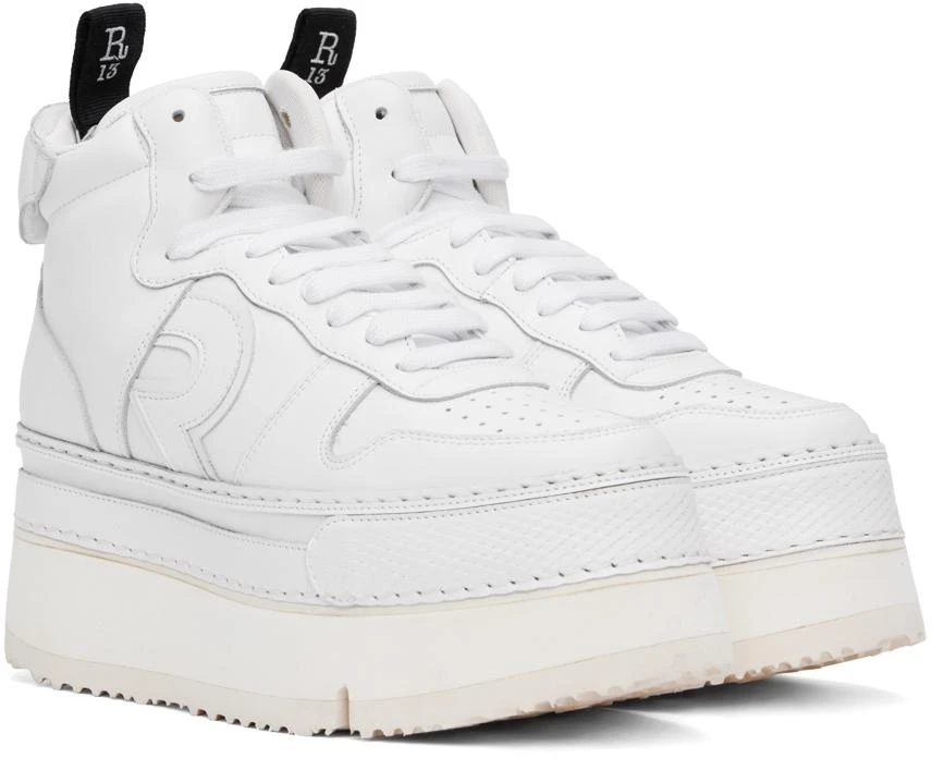 R13 White Leather Riot High Top Sneakers 4
