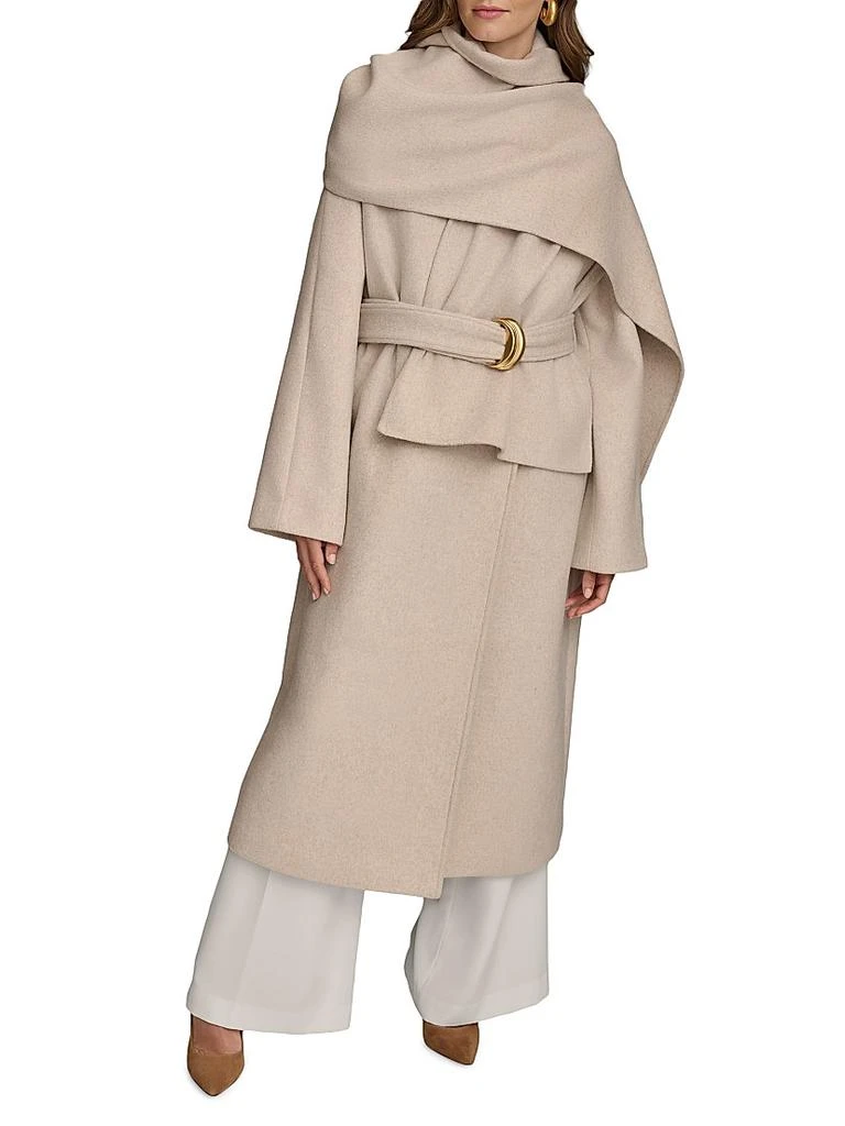 Donna Karan Wool-Blend Belted Scarf Coat 1