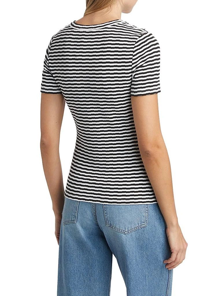 VERONICA BEARD Draya Striped Knit T-Shirt 5
