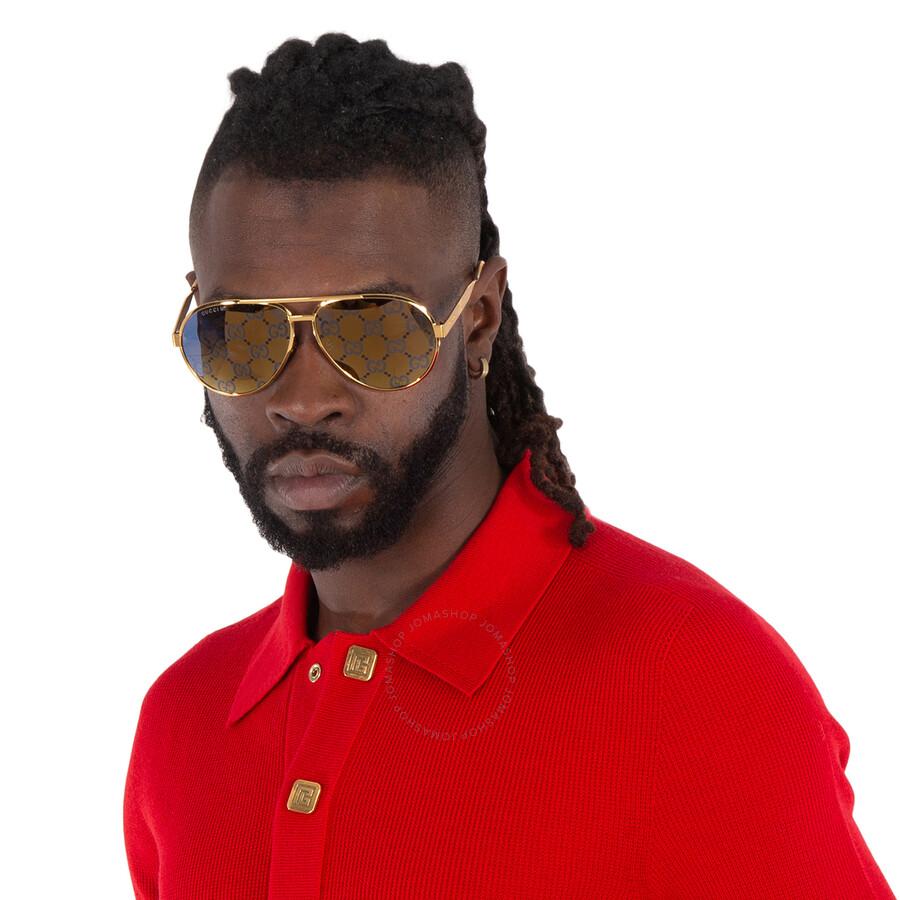 GUCCI サングラス ゴールドアビエイター G1513S XL