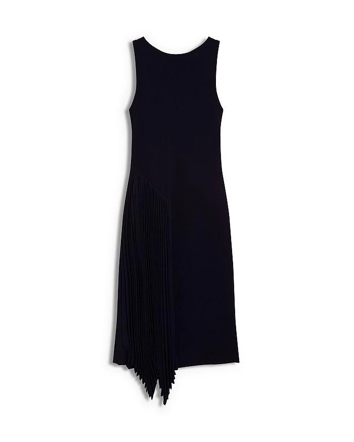 open lace back dress Pleated Midi Dress With Removable Knit Tank | Larnahh