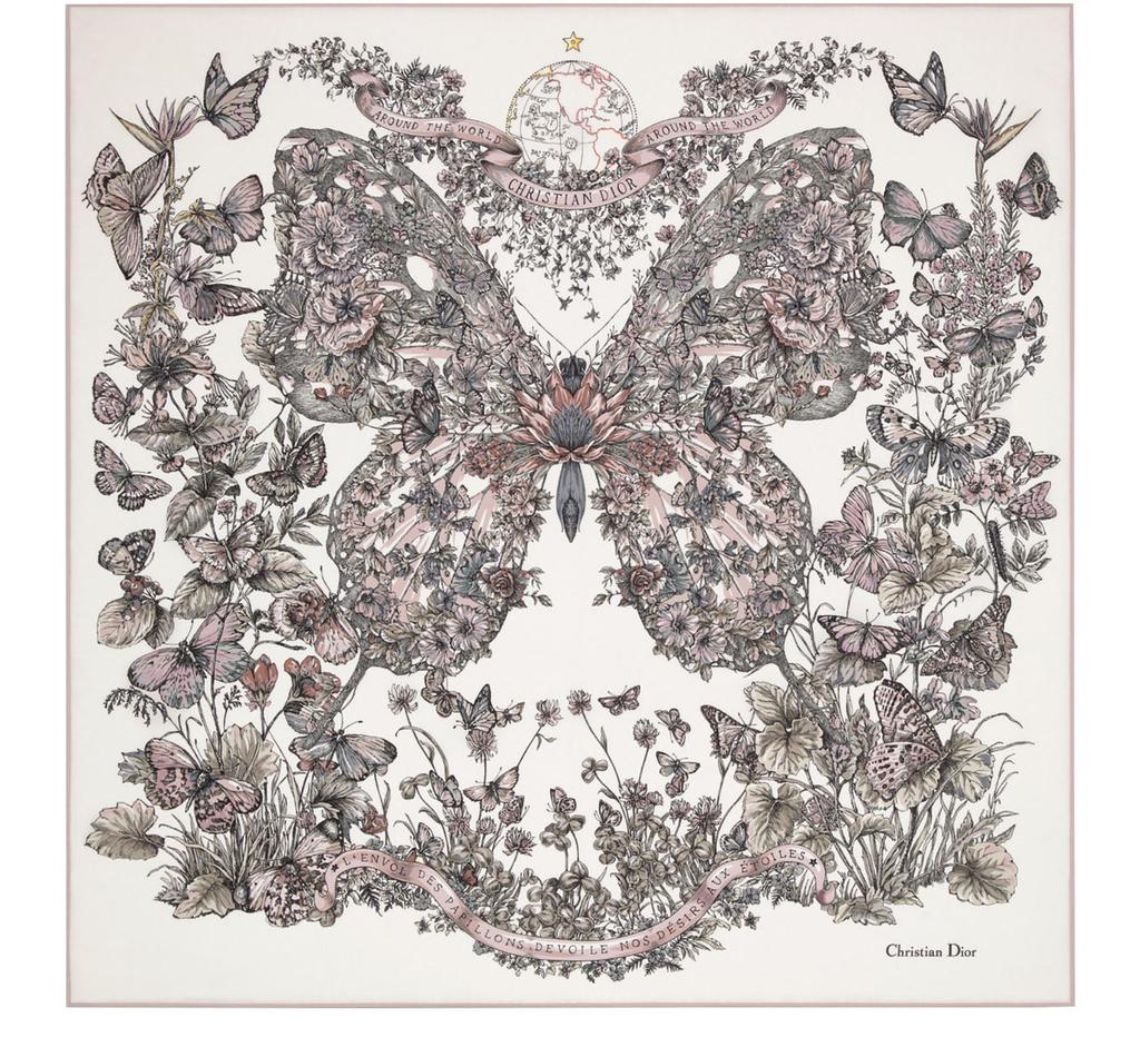 Dior Square 90 Butterfly Around The World - Scarves