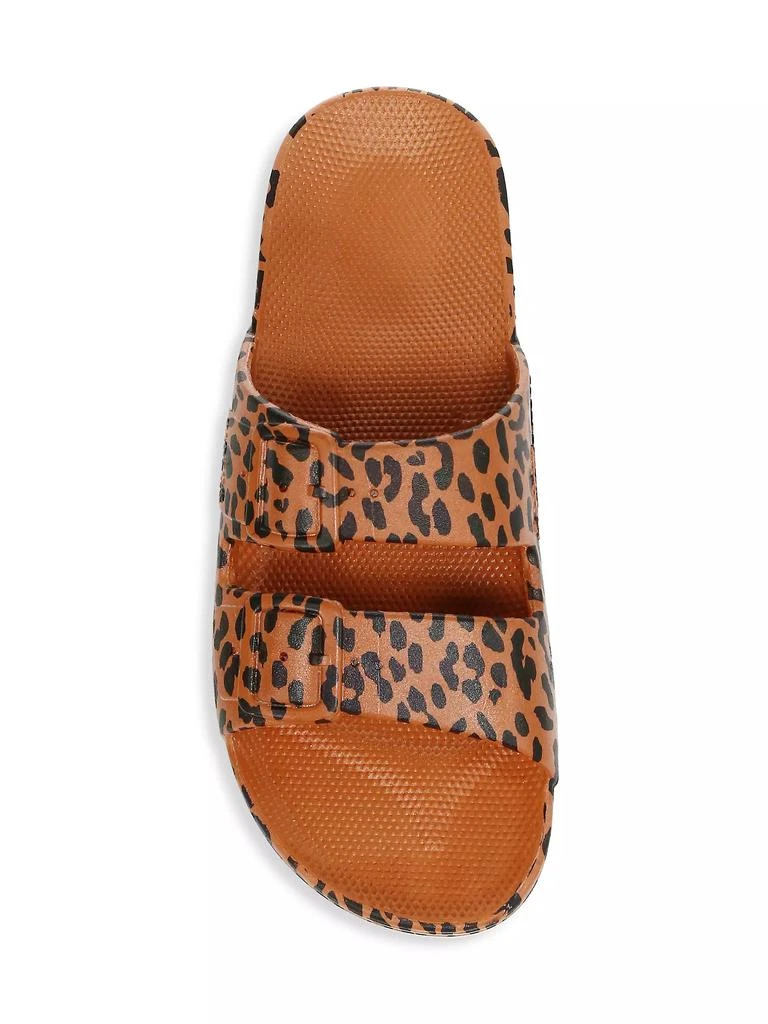 Freedom Moses Leopard-Print Two-Strap Slides 5