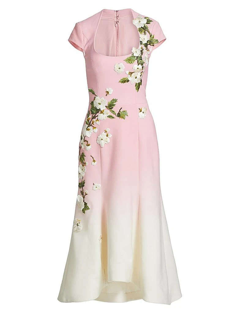 strapless open back dress Light Pink Floral Ruffle Mini Dress