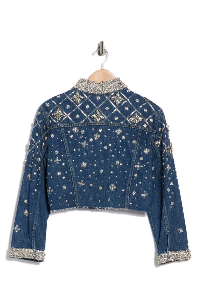 L
Agence Genevie Crystal Embellished Crop Denim Jacket 4