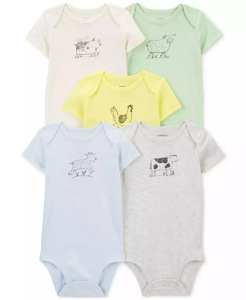 Carter
s Baby Boys and Baby Girls 5-Pc. Short Sleeve Bodysuits Set 1