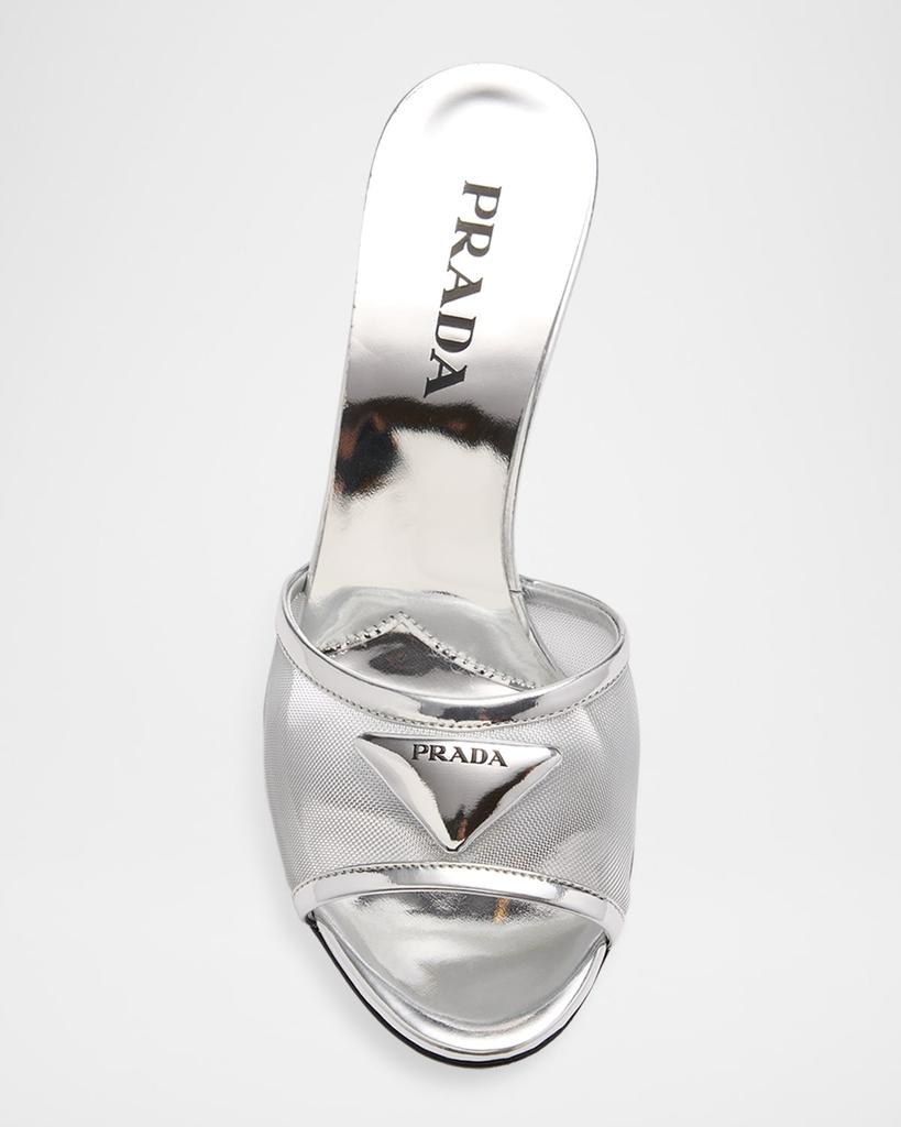 Prada 75mm Metallic Leather Mesh Sandals - Shoes - Compare Prices