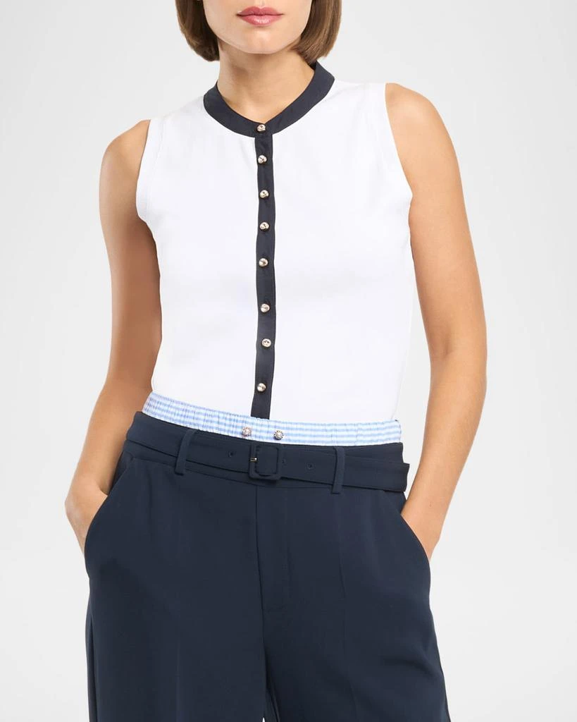 Cinq a Sept Beverly Knit Button-Front Top 2