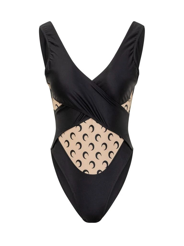 MARINE SERRE Marine Serre V-Neck One-Piece Swimsuit 1