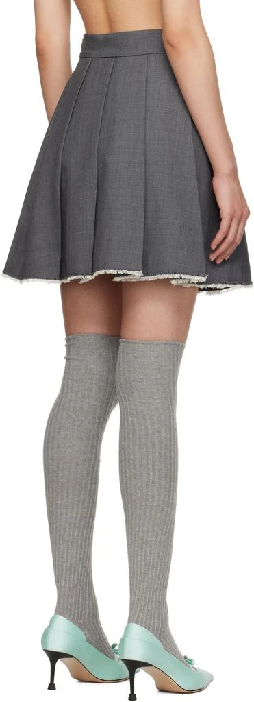 Shushu/Tong SSENSE Exclusive Gray Pleated Raw Hem Miniskirt 3
