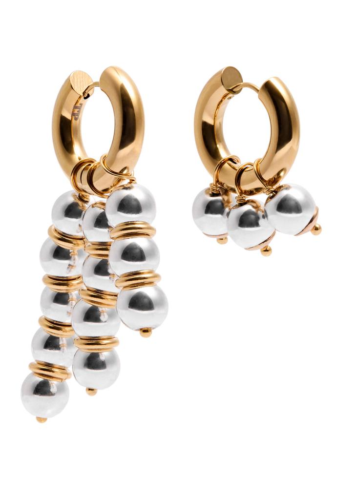 Timeless Pearly Mismatched 24kt gold-plated hoop earrings