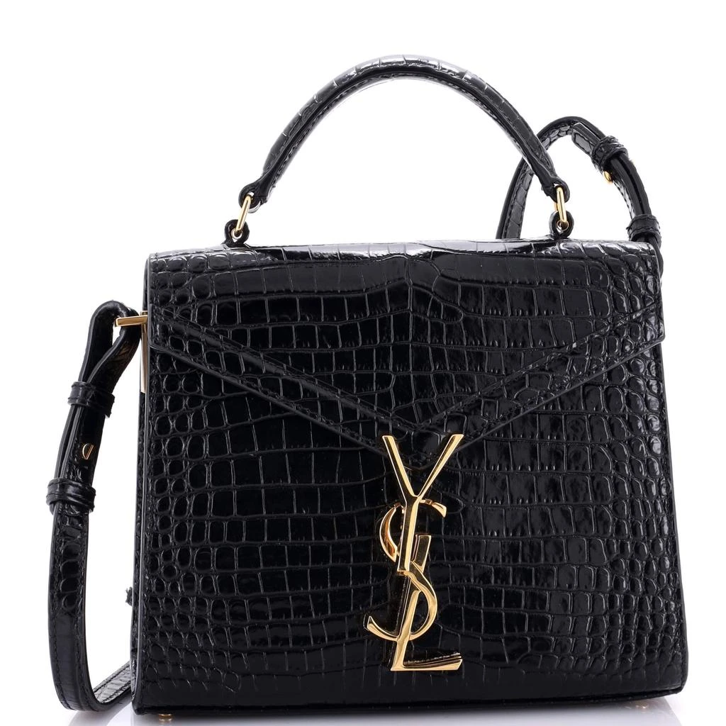 Yves Saint Laurent Cassandra Top Handle Bag Crocodile Embossed Leather Mini 2
