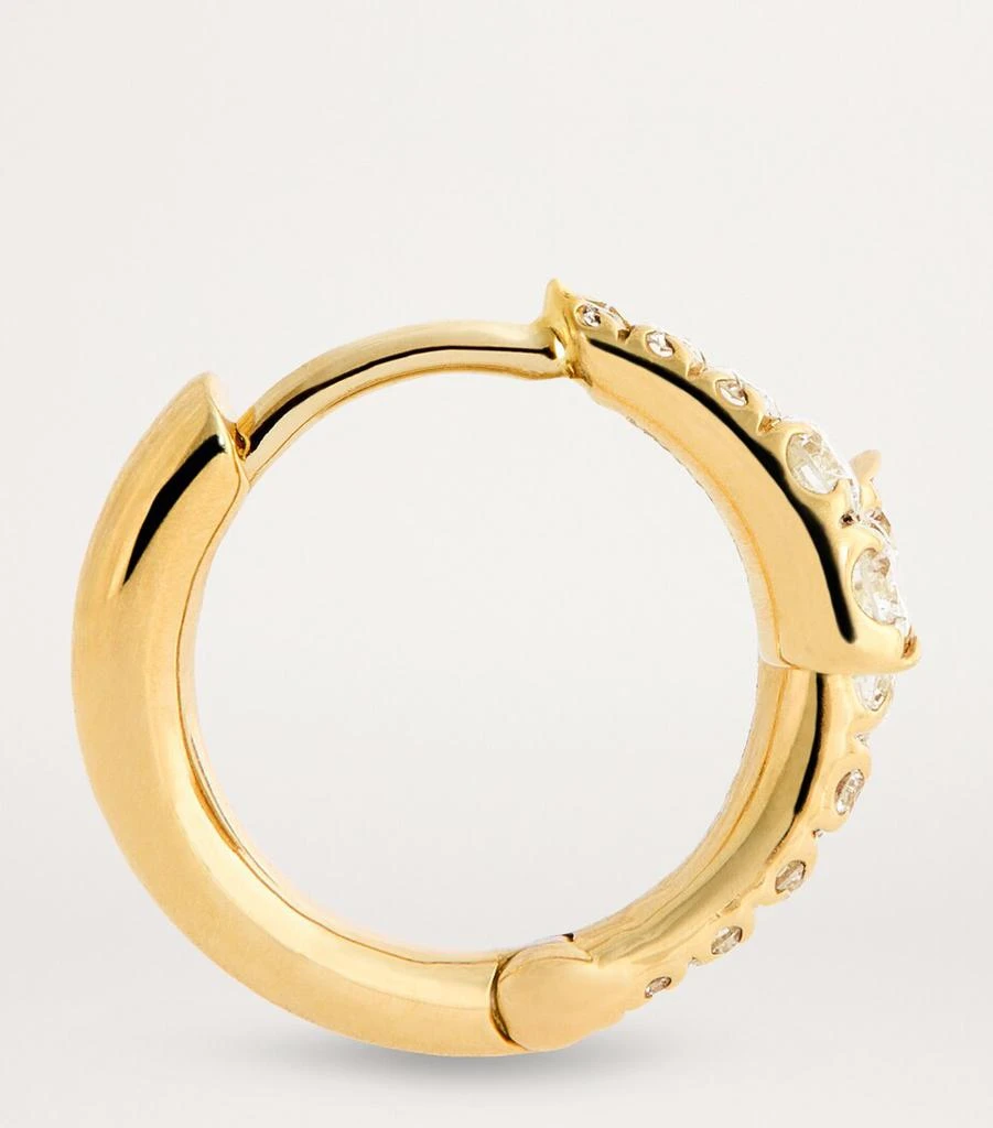 Melissa Kaye Yellow Gold and Diamond Lola Huggie Hoop Earrings 5