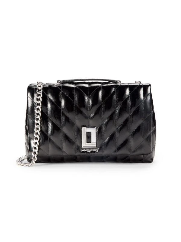 Karl Lagerfeld Paris Lafayette Quilted Patent Leather Shoulder Bag 1