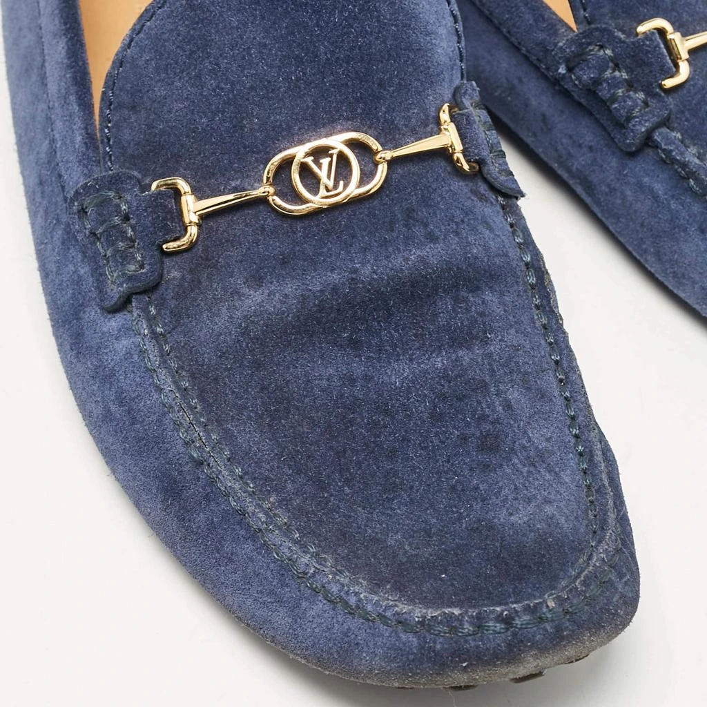 Louis Vuitton Louis Vuitton Blue Suede Slip On Loafers Size 43.5 7