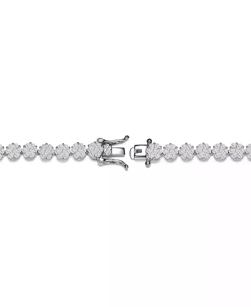 Genevive Timeless White Gold Plated CZ Flower Design Tennis Bracelet 3
