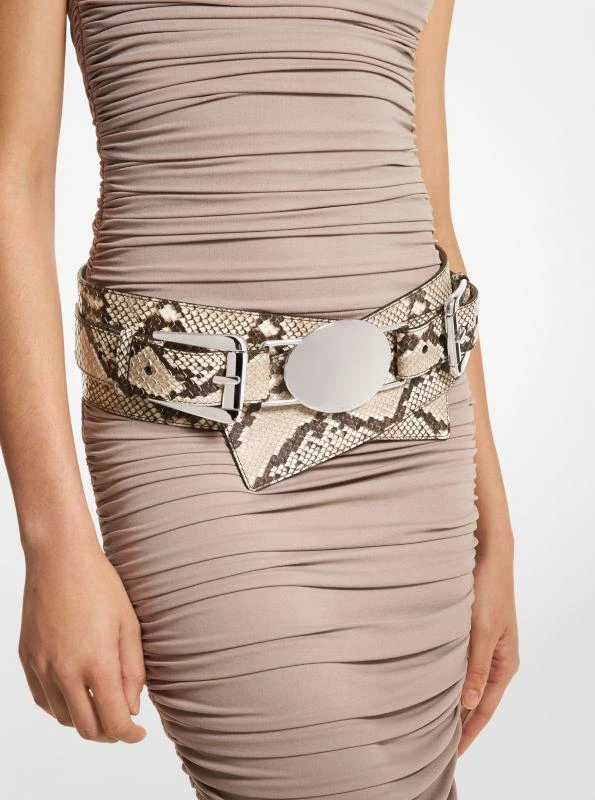 Gloria Python Embossed Leather Belt – On Sale Now with Up to  display picture 3
