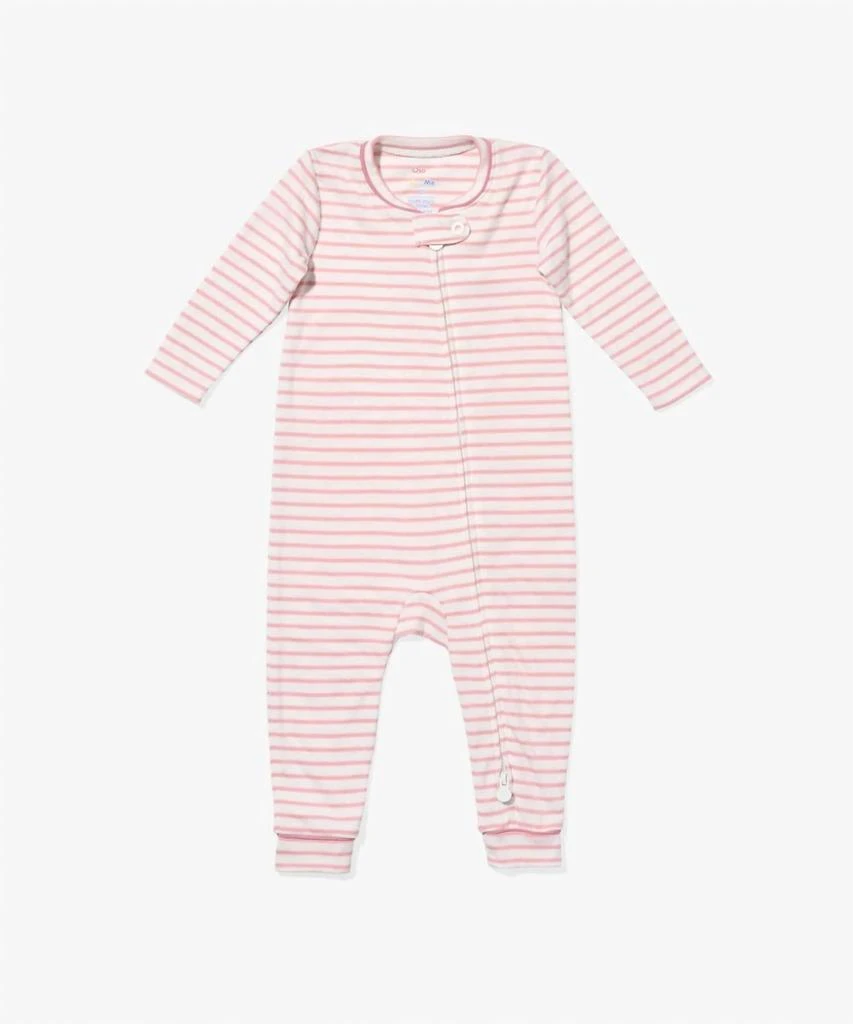 Oso
Me Kid
s Ziggy Zip Mini Stripe Romper In Dusty Rose