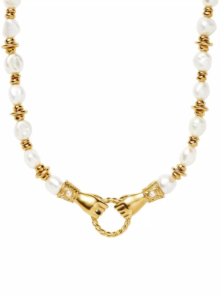 Missoma Harris Reed x Missoma In Good Hands 18K-Gold-Plated, Pearl & Black Onyx Necklace 2