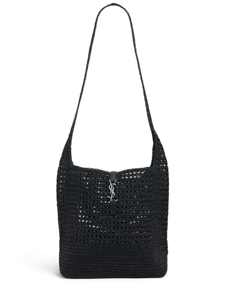 ハンドバッグ SAINT LAURENT BLACK RAFFIA MINI LE 5 A 7 HANDBAG Le 5 à 7 Mini raffia shoulder bag in black - Saint Laurent