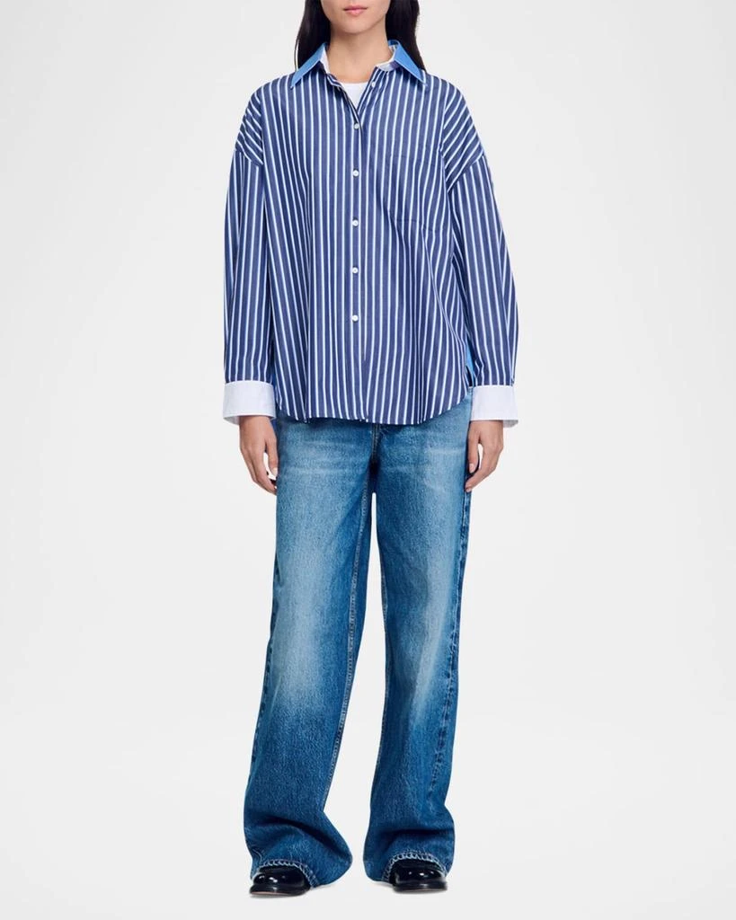 Sandro Bogota Striped Button-Front Shirt 5