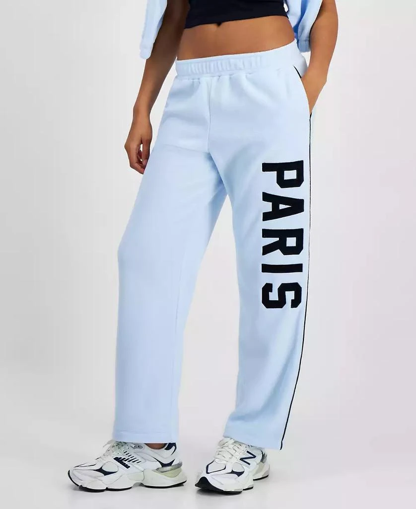 Rebellious One Juniors' Paris Fleece Graphic Sweatpants 3
