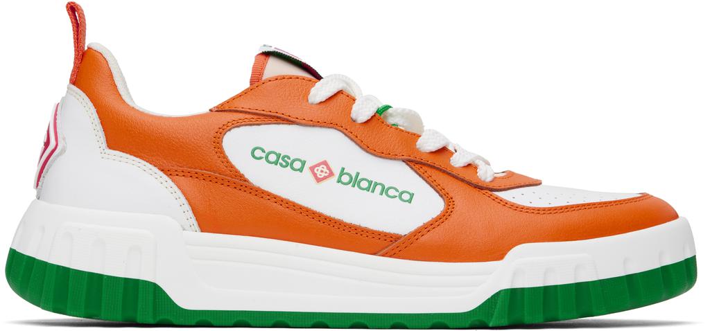 【関税込み】Casablanca グリーン＆ホワイト Court スニーカー Green & White Court Sneakers by Casablanca on Sale