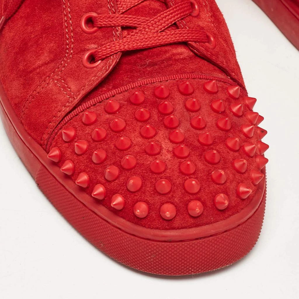 Christian Louboutin Christian Louboutin Red Suede Louis Junior Spikes Low Top Sneakers Size 43.5 7