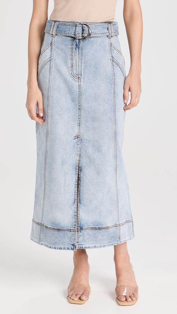 Aje Embrace Denim Midi Skirt