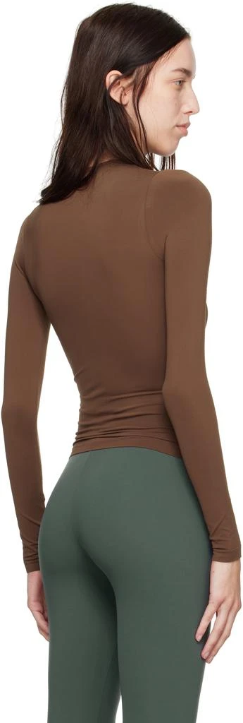 SKIMS Brown Soft Smoothing Seamless Long Sleeve T-shirt 3