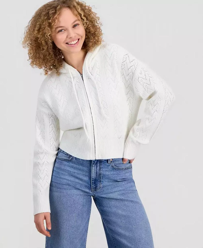 Ultra Flirt Juniors
 Pointelle Sweater Hoodie